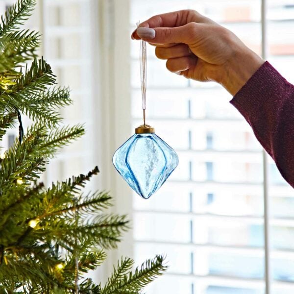 Coloured Recycled Glass Diamond Baubles - Image 9