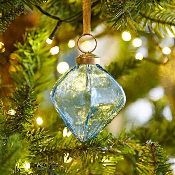 Coloured Recycled Glass Diamond Baubles - Image 8