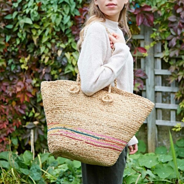 Large Natural Jute Tote Bag - Image 5