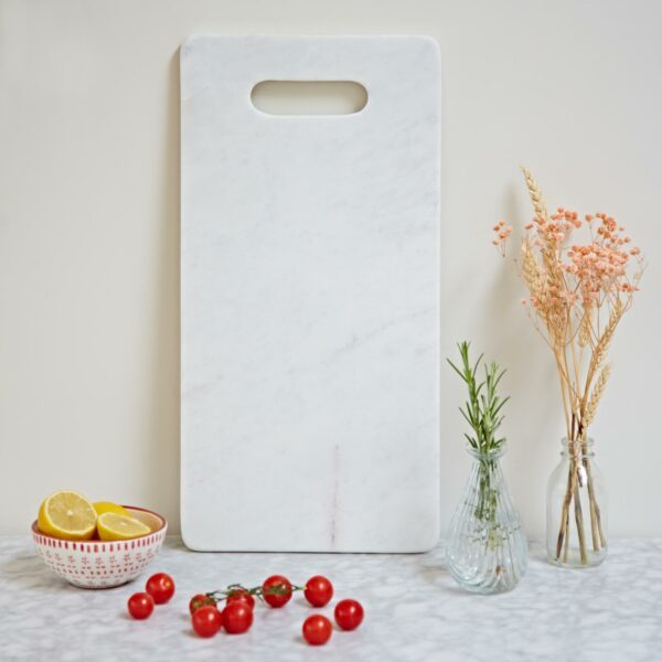 White Marble Rectangular Serving Board - Image 3