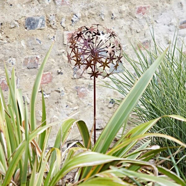 Metal Allium Flower Garden Stake Decoration - Image 3