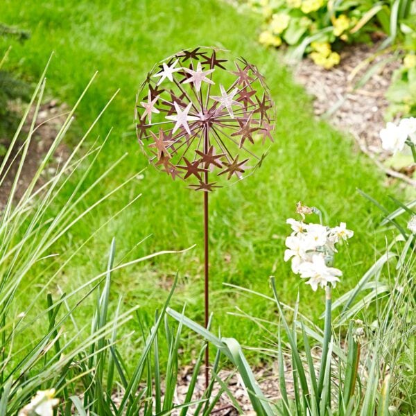Metal Allium Flower Garden Stake Decoration - Image 5
