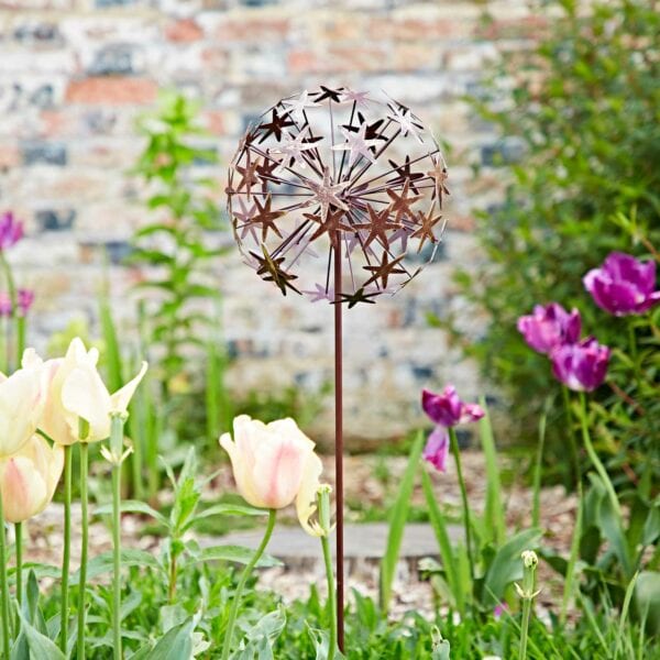Metal Allium Flower Garden Stake Decoration - Image 4