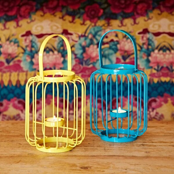 Colourful Iron Lantern Tea Light Holder - Image 6