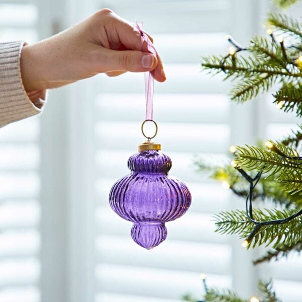 Anoli Coloured Recycled Glass Lantern Baubles - Image 4