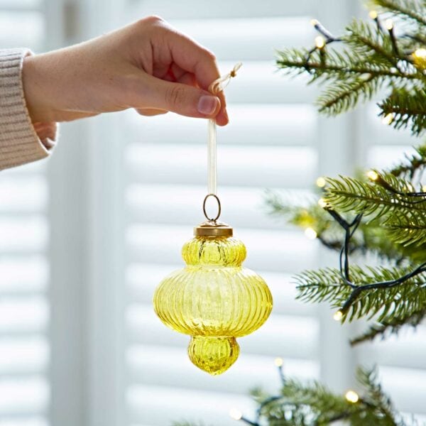 Anoli Coloured Recycled Glass Lantern Baubles - Image 3