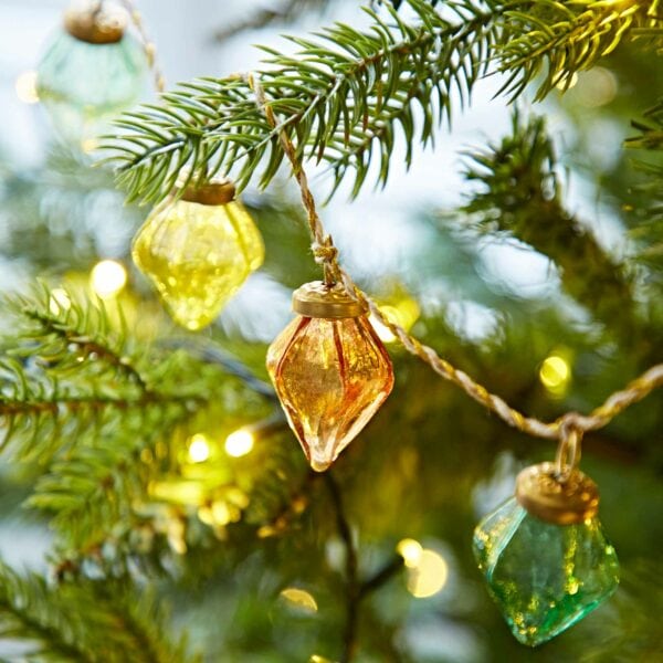 Mirai Pendent Coloured Recycled Glass Bauble Garland