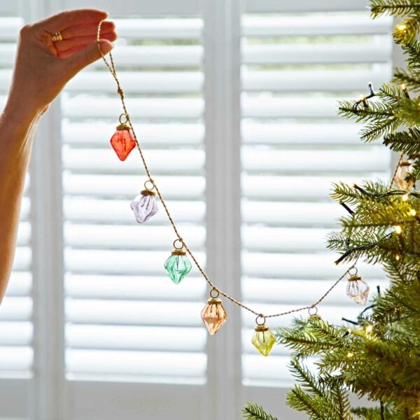 Alternative view of Mirai Pendent Coloured Recycled Glass Bauble Garland