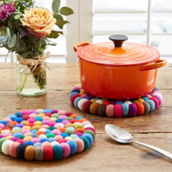 Handmade Felt Ball Trivet - Image 4