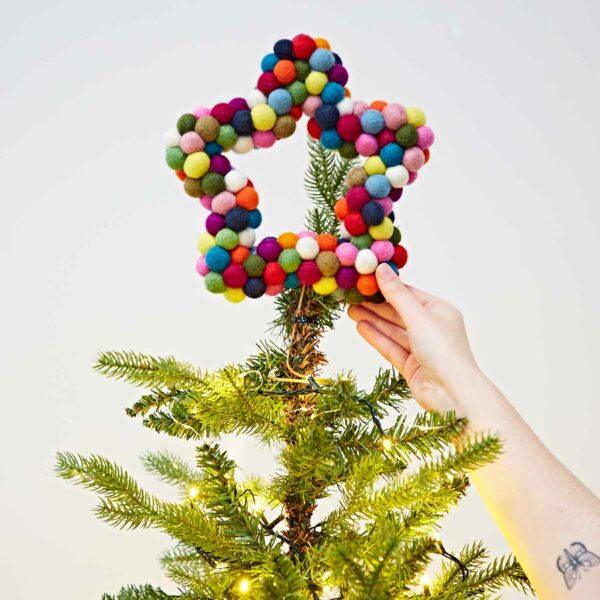 Felt Multicoloured Star Tree Topper - Image 3