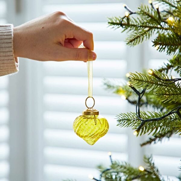 Set of 4 Keya Coloured Recycled Glass Raindrop Baubles - Image 5