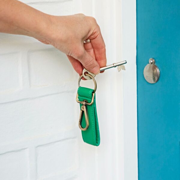 Recycled Leather Keyring with Hook - Image 8