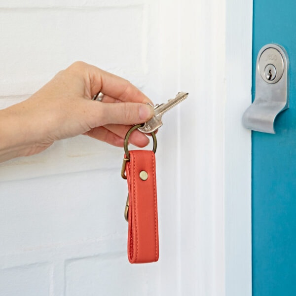 Recycled Leather Keyring with Hook - Image 9