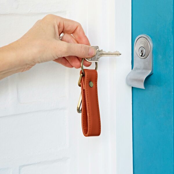 Recycled Leather Keyring with Hook - Image 10