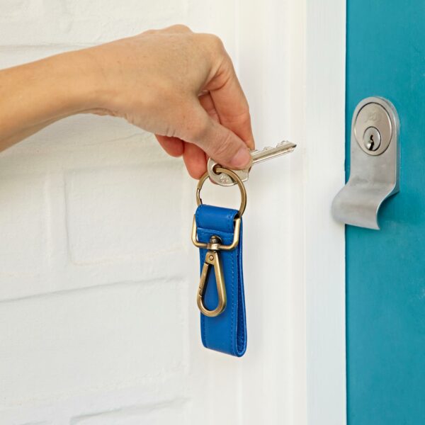 Recycled Leather Keyring with Hook - Image 11