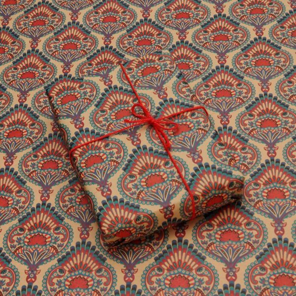 Peacock Feather Patterned Gift Wrap - Image 3
