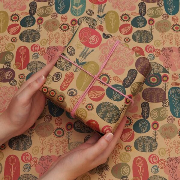 Pop Flower Patterned Gift Wrap