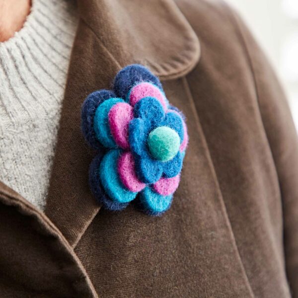 Felt Four Flower Brooch - Image 4