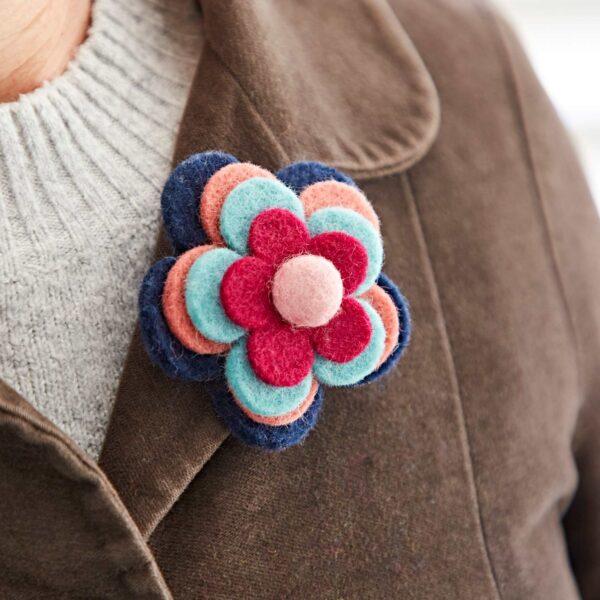 Felt Four Flower Brooch - Image 6
