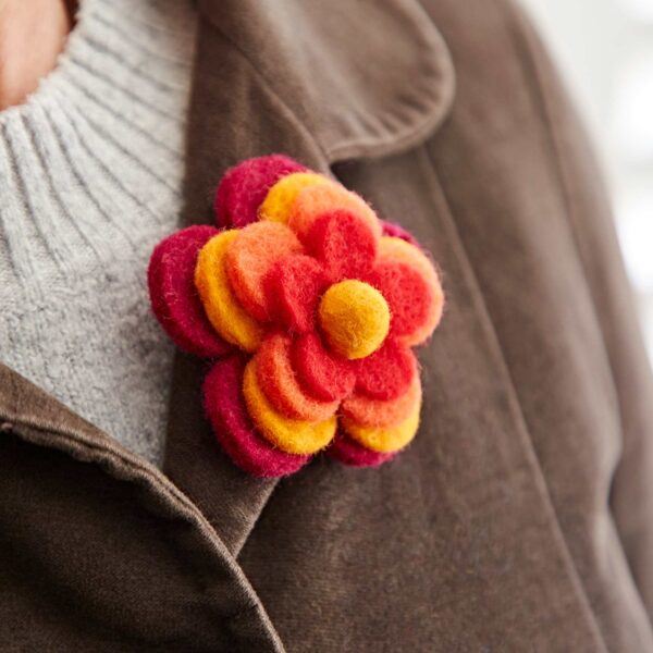 Felt Four Flower Brooch - Image 3