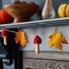 Felt Autumn Leaf and Mushroom Garland
