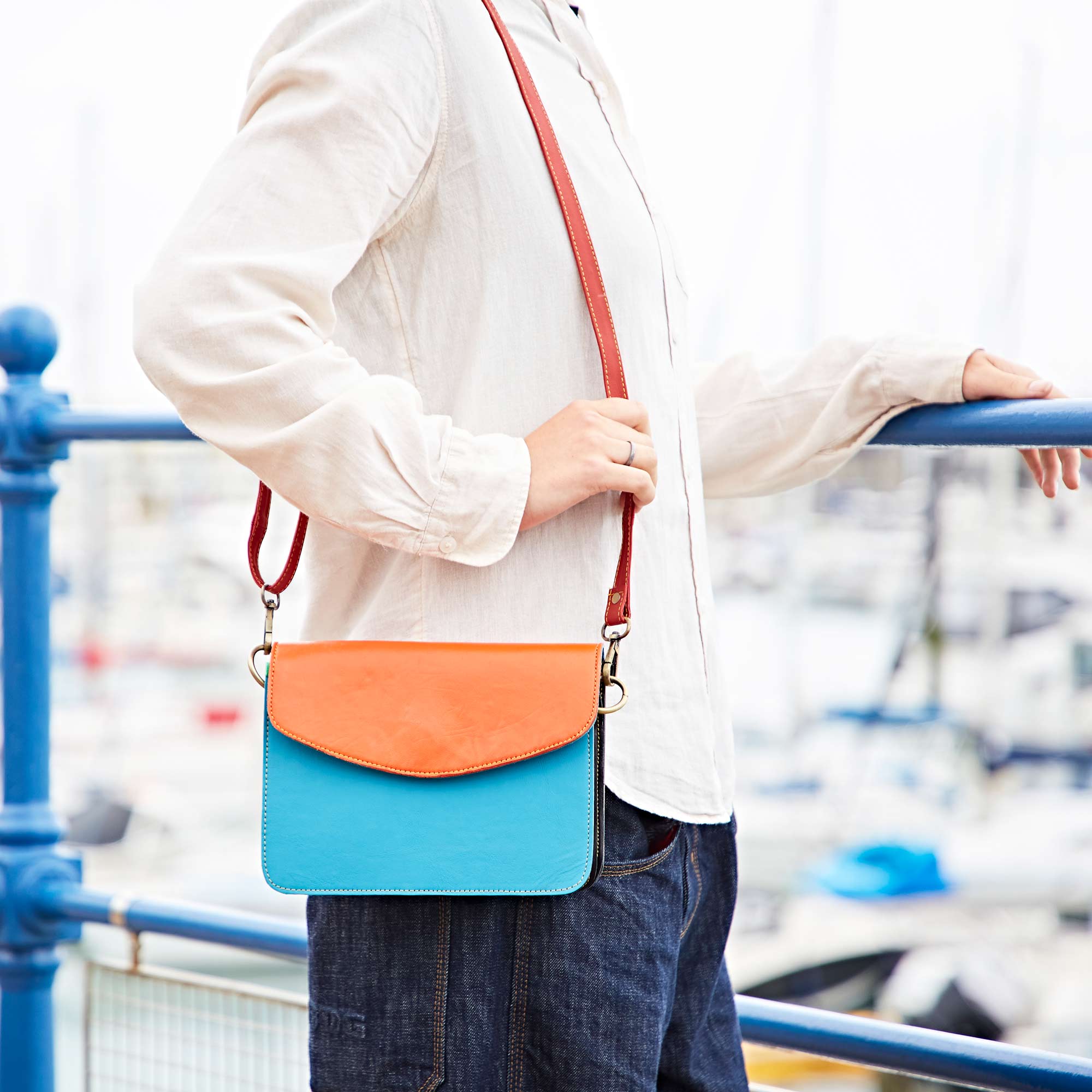 Lara Recycled Leather Crossbody Bag - Image 3