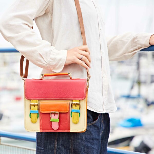 Alternative view of Shruti Small Multicoloured Recycled Leather Satchel